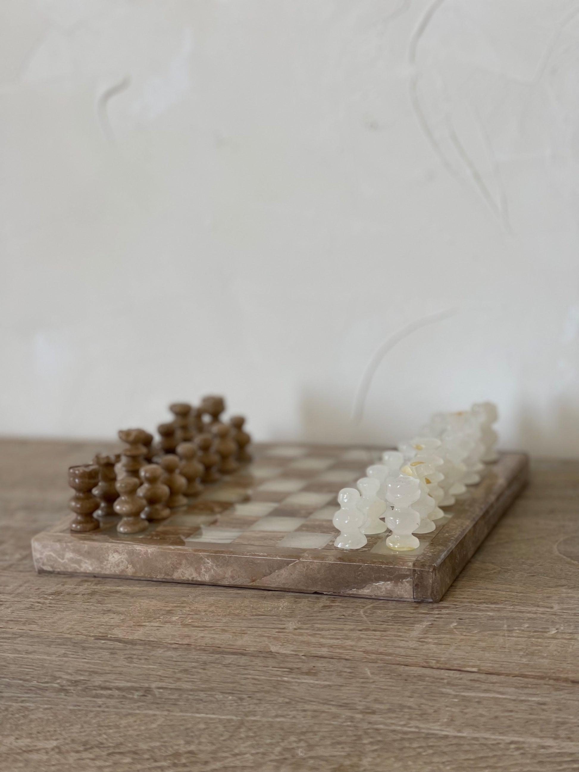 Grey/Beige Stone Chess Board